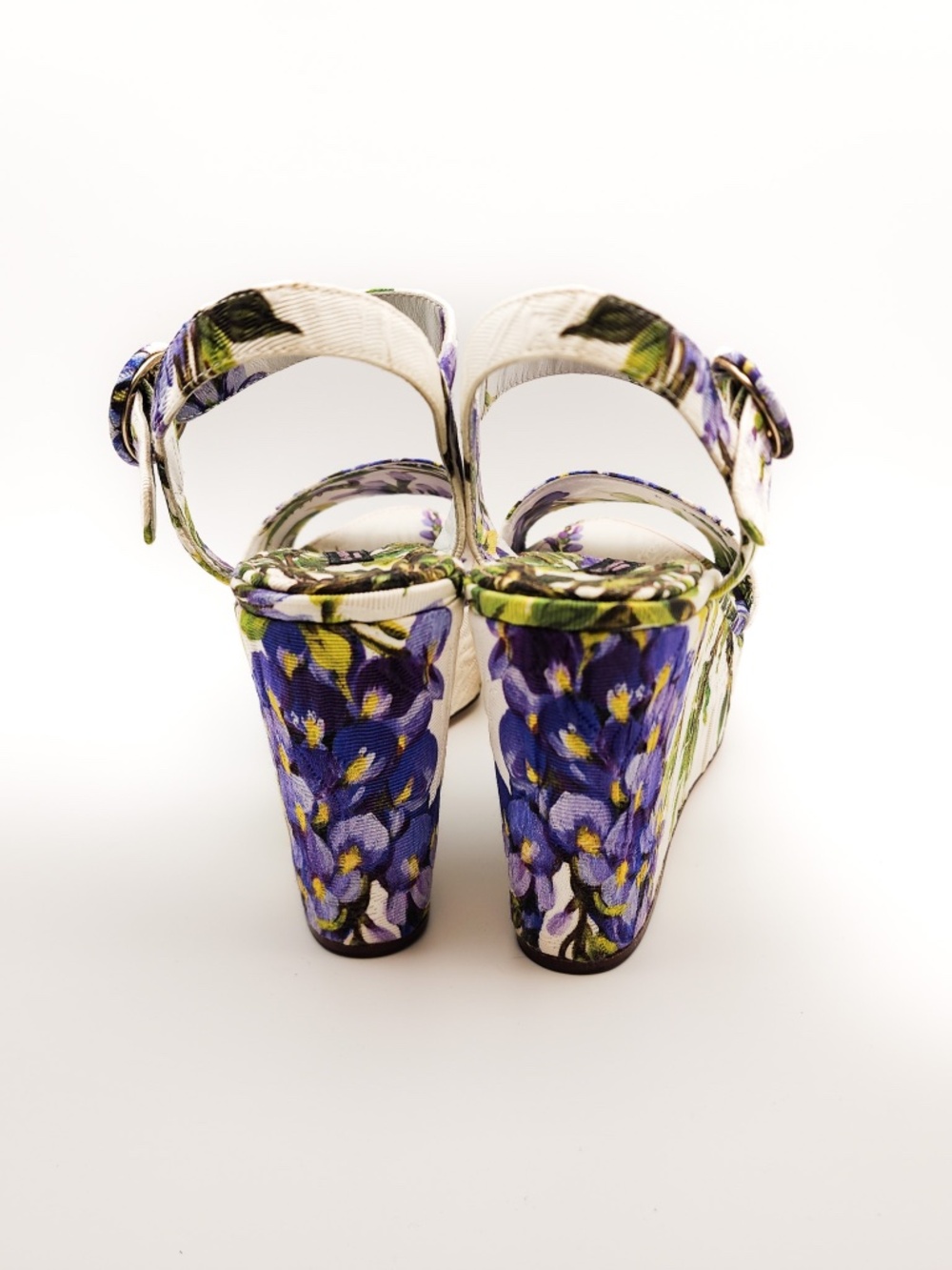 Dolce & Gabanna Jacquard Floral Platform Wedge Sandals EU 37 - Picture 5 of 9